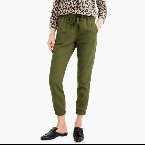 J. Crew Pants - J. Crew Seaside Cotton Twill Joggers in Green